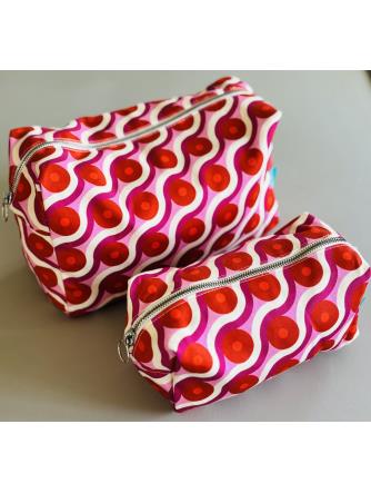 Toiletpung - Rød/pink cirkel mønster - Stor